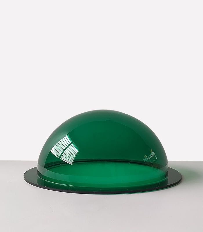 Demi-Sphère avec collerette PMMA coulé vert transparent - Diam. 200 mm