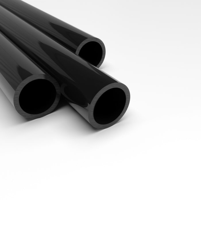 Tube ABS noir opaque x 3 - Diam. 12.7 mm - Long. 760 mm