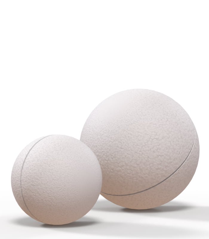 Boule creuse en polystyrène expansé blanc opaque Satiné en 2 parties - Diam. 200 mm - Sans fond