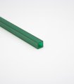 Tube carré polycarbonate vert transparent brillant - cotés 10x10mm - Long.4m