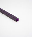 Tube carré polycarbonate Violet transparent brillant - cotés 10x10mm - Long.4m