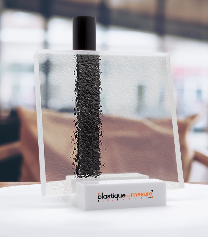 Plaque granitée plexiglass transparent incolore brillant coulé 2 faces - 8mm
