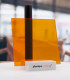 Plaque plexiglass transparent orange brillant coulé - 3mm - Avec fond