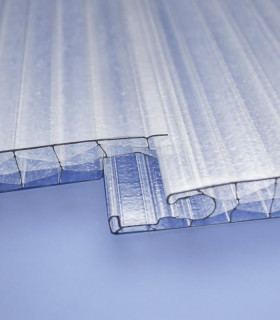 Plaque alvéolaire polycarbonate transparent 200 x 100 cm, ép.10 mm (vendue  à la plaque)