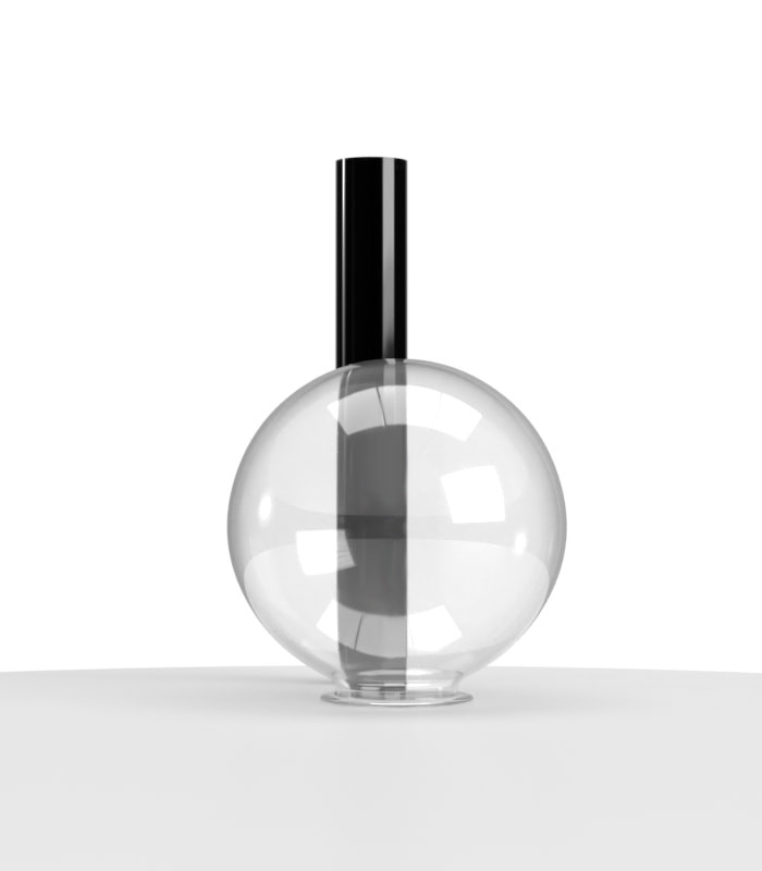 Sphère creuse plexi incolore transparent brillant - Diam. 200 mm - sans fond