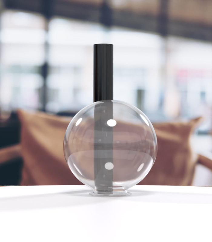 Sphère creuse plexi incolore transparent brillant - Diam. 300 mm - avec fond