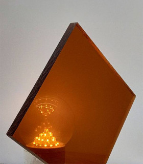 Plaque plexiglass coulé fumé Ambre transparent brillant - Ép. 8 mm