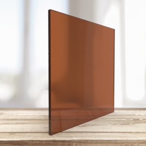 Plaque plexiglass transparent fumé marron clair sur mesure coulé 3mm